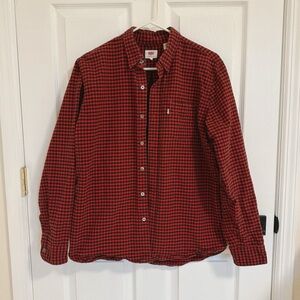 Levi’s Red & Black Plaid Shirt Men size L